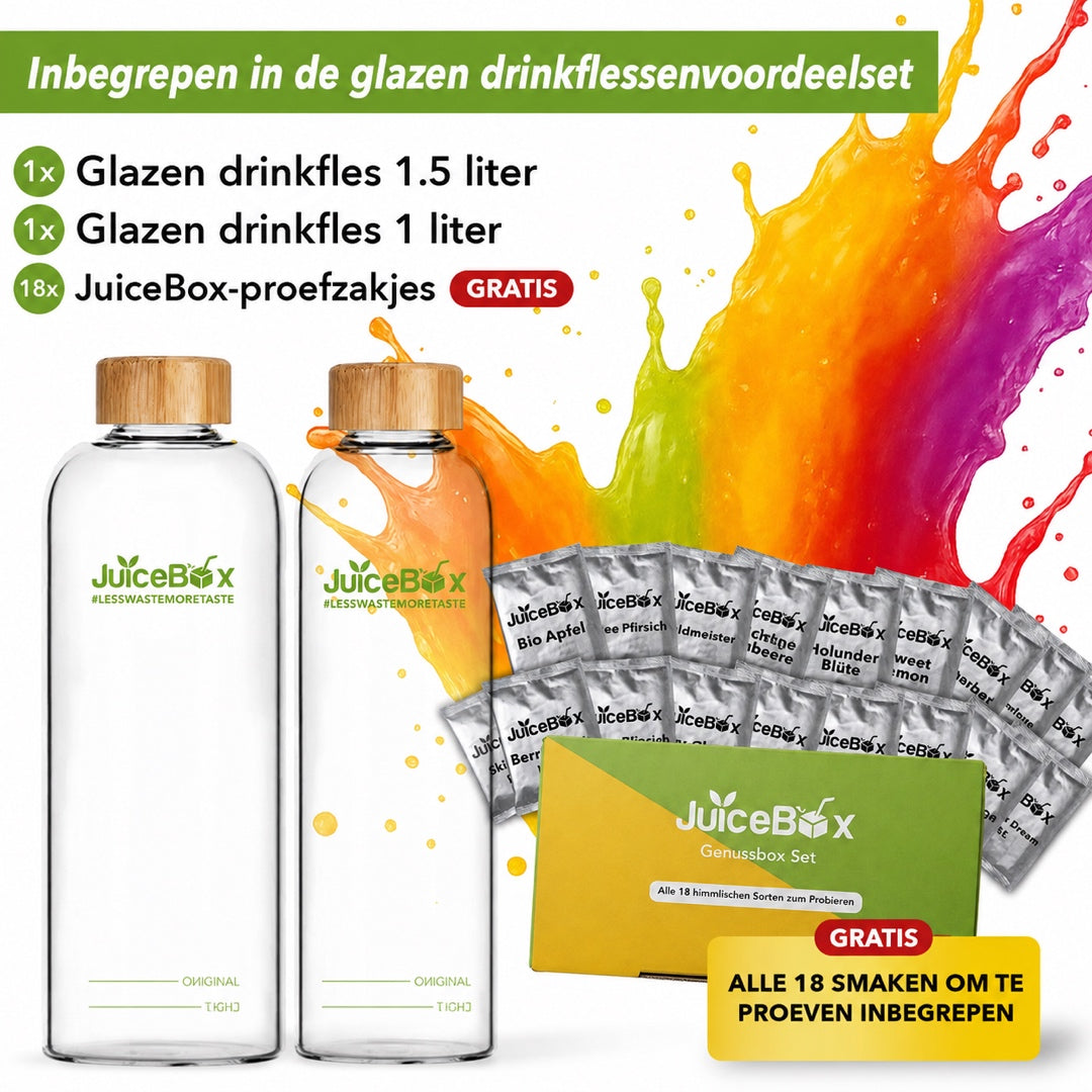 JuiceBox™ Glazen drinkflessen voordeelset