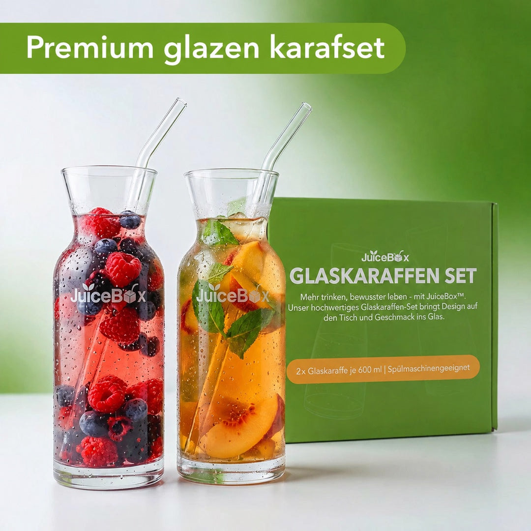JuiceBox Glazen Karaffen Set - 2x 600ml