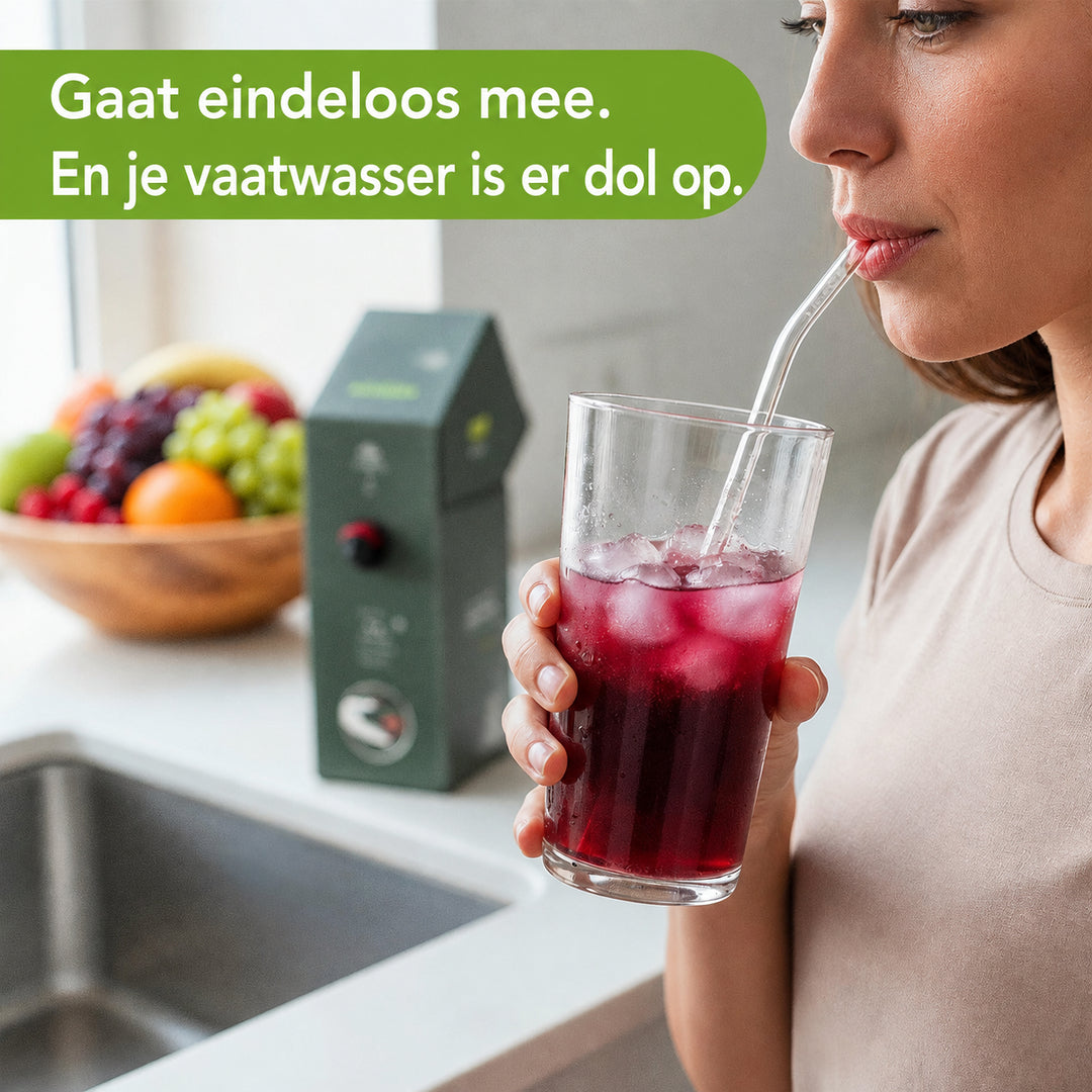 JuiceBox™ Glastrinkhalm Set 4+1