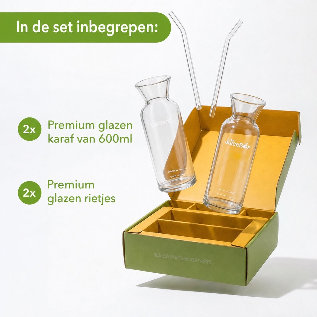 JuiceBox Glazen Karaffen Set - 2x 600ml