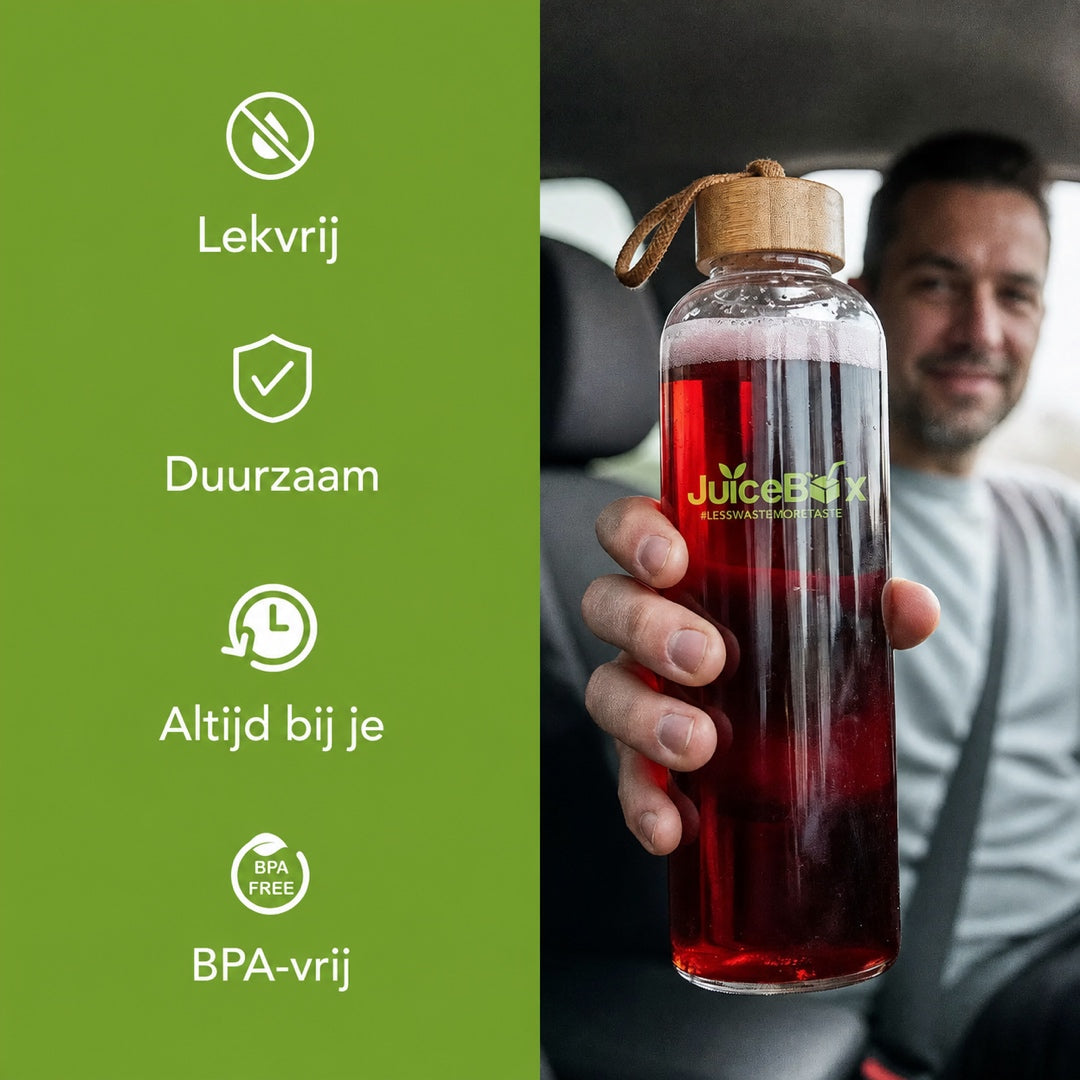 JuiceBox™ Glazen Drinkfles