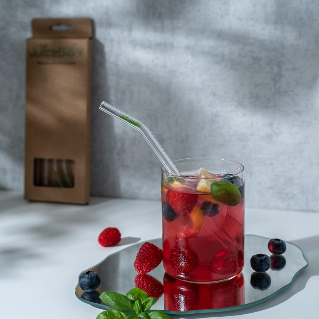 JuiceBox™ Glastrinkhalm Set 4+1