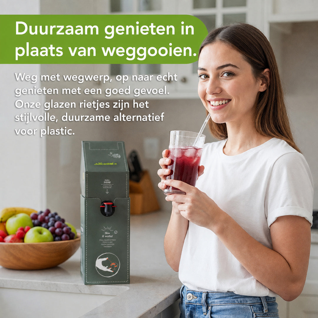 JuiceBox™ Glastrinkhalm Set 4+1