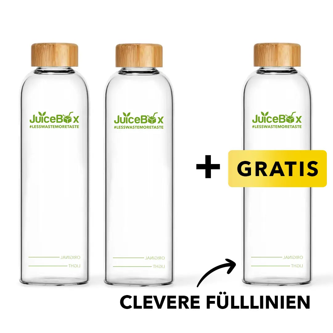 JuiceBox™ Glazen Drinkfles 2+1 Gratis
