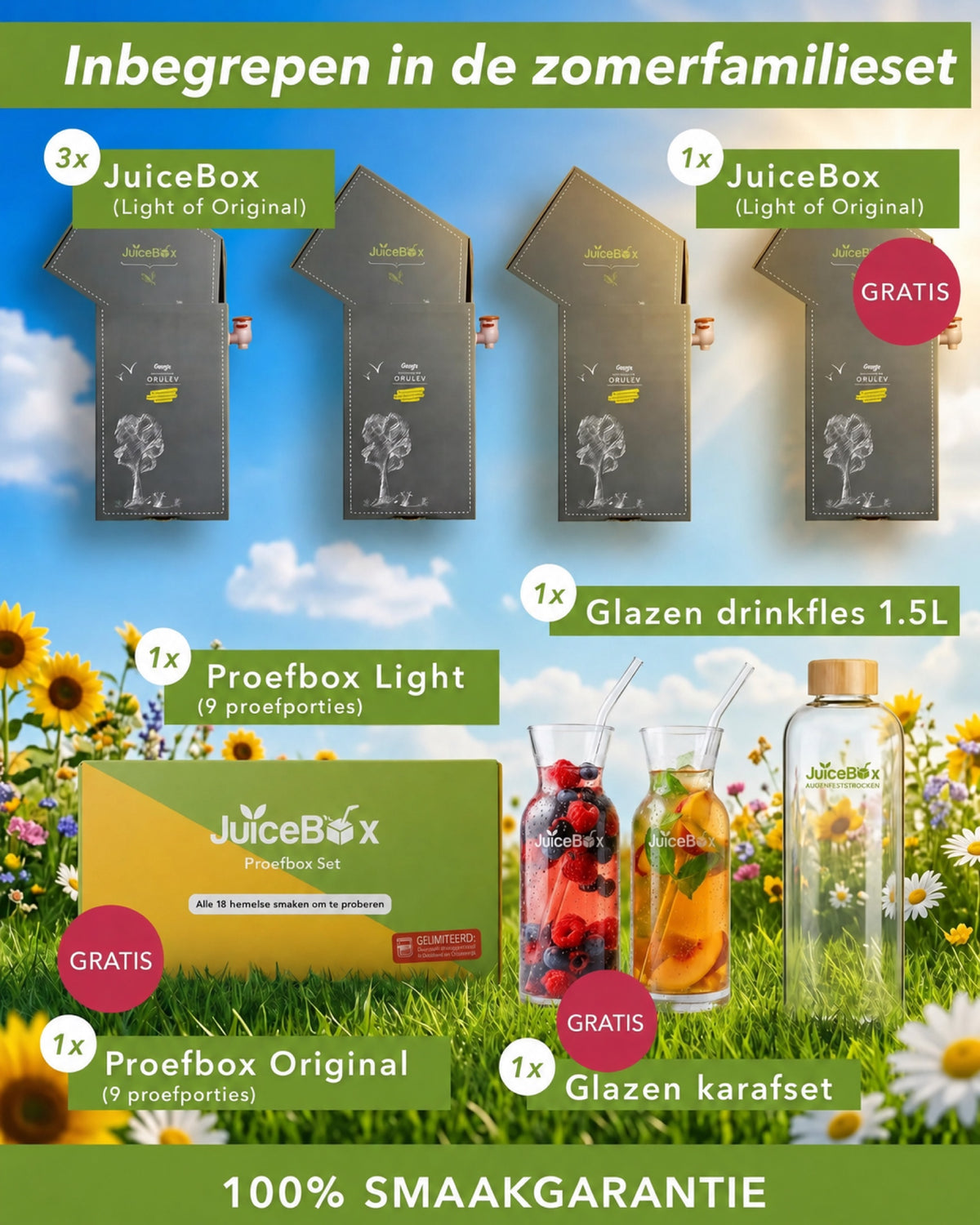 JuiceBox Familieset met karafset