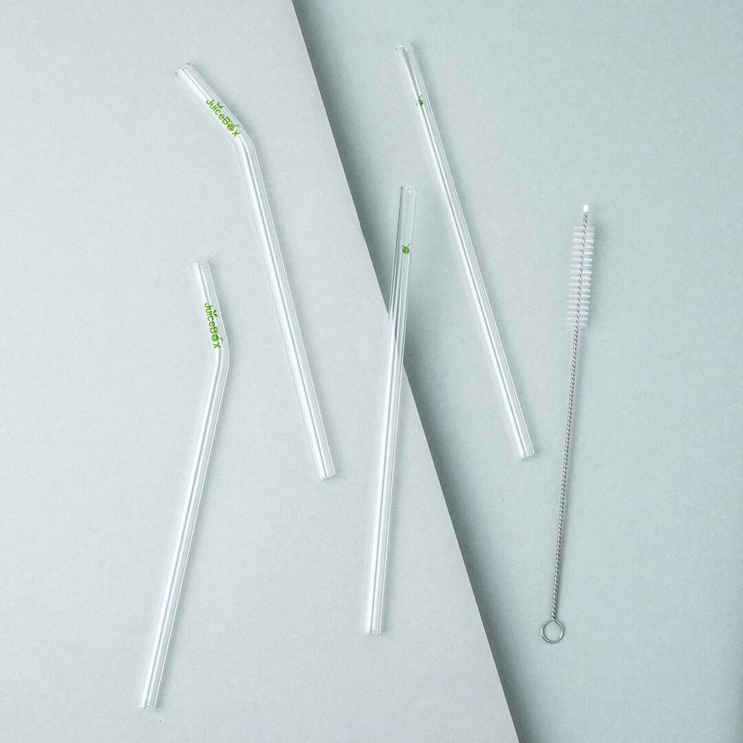 JuiceBox™ Glastrinkhalm Set 4+1