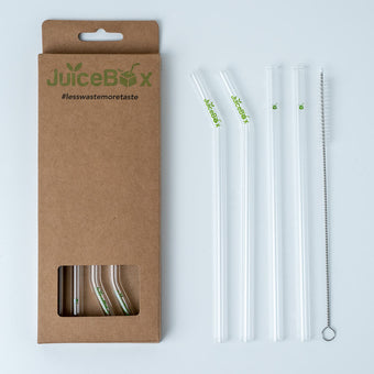 JuiceBox™ Glastrinkhalm Set 4+1