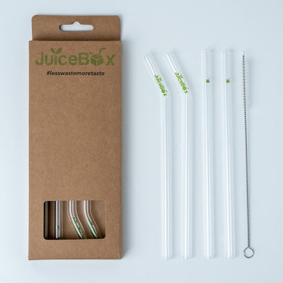 JuiceBox™ Glastrinkhalm Set 4+1