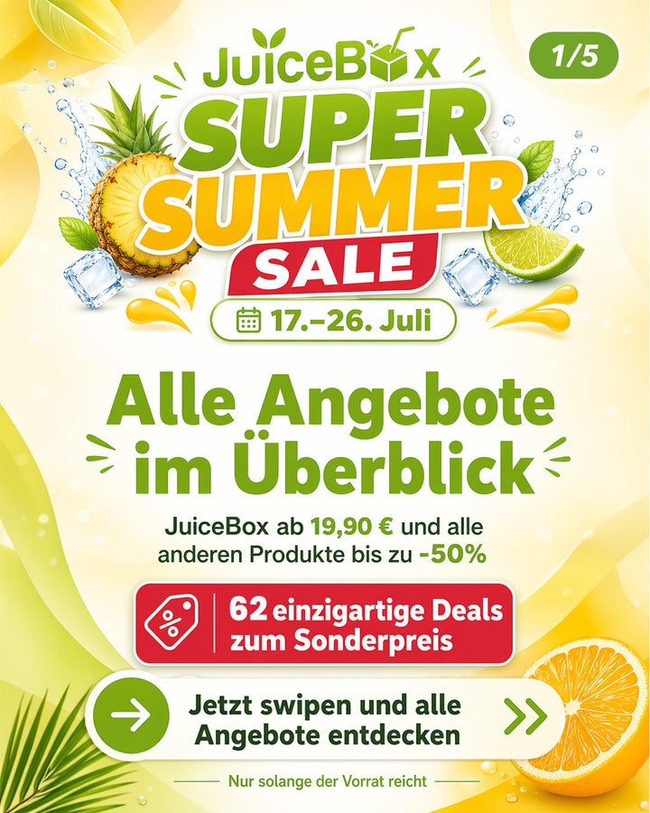 Alle aanbiedingen in één oogopslag: JuiceBox vanaf € 19,90 en alle andere producten tot −50%