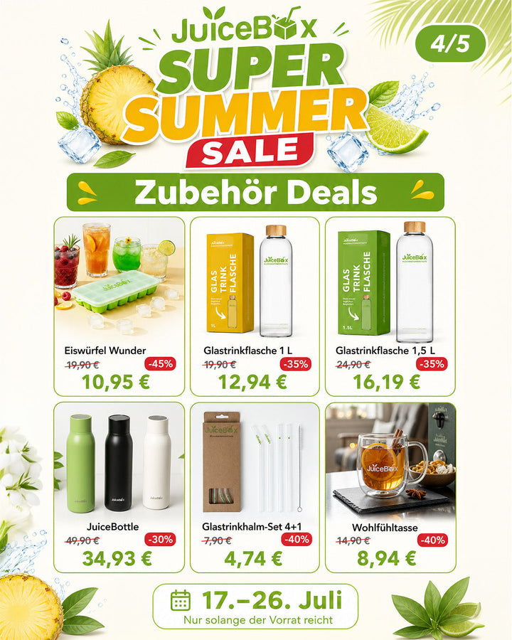 Accessoire deals: ijsblokjesvormen, glazen drinkflessen, JuiceBottle en meer